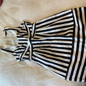 Nanette Lepore Denim Navy and White Striped Mini Dress